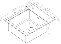 Zorg Кухонная мойка Inox Glass GL-6051-BLACK-GRAFIT – фотография-2