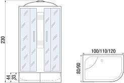 River Душевая кабина Nara XL 100/80/44 MT L – фотография-14
