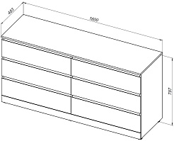 Aquanet Комод Сканди 160 дуб эдгрейн – фотография-6