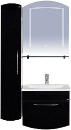 Misty Пенал для ванной Корсика 30 черный рояль L – фотография-2