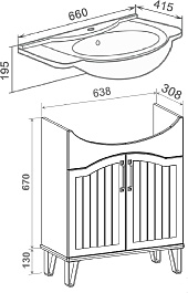 Runo Тумба с раковиной Марсель 65 зеленая – фотография-6