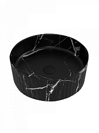 Teymi Раковина накладная в ванную Martta D37 мрамор чёрный матовый T52183 – фотография-9