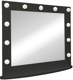 Continent Зеркало гримерное 800x700 черное – фотография-5