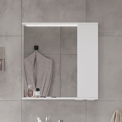 Volna Зеркальный шкаф Lake 70 R белый – фотография-3