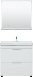 Aquanet Мебель для ванной Ирис New 80 белая глянцевая – фотография-1