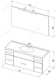 Aquanet Зеркало для ванной "Данте 110" 156359 – фотография-3