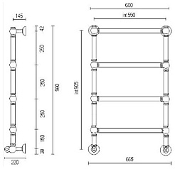 Margaroli Полотенцесушитель Armonia 9-442-4 бронза – фотография-2
