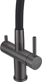 Milacio Смеситель для кухни Ultra MCU.560.GM вороненая сталь/черный – фотография-4