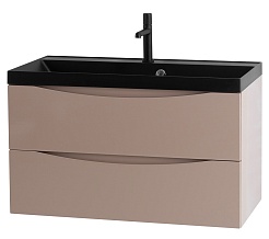 BelBagno Тумба с раковиной Marino 80 подвесная Capucino Lucido с раковиной 80/45 ART-AST-NERO – фотография-1