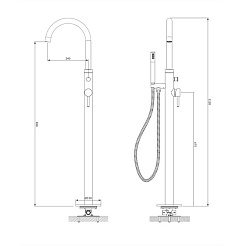 Omnires Смеситель для ванны Y1233BL напольный – фотография-2