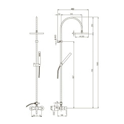 Paini Система душевая Arena 92CR6891P1 хром – фотография-3