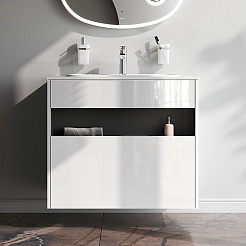 Am.Pm Мебель для ванной Func 80 подвесная белая глянцевая – фотография-4