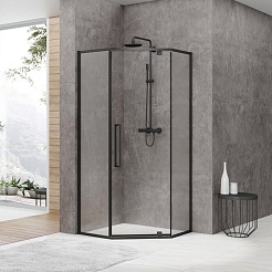 Black&White Душевой уголок Stellar Wind S875 Black 90x90 – фотография-2