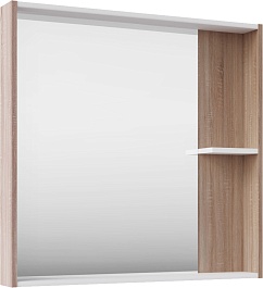 ASB-Mebel Зеркало Адель 80 белое/дуб сонома – фотография-2