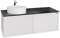 Comforty Тумба с раковиной Геленджик 120 9110 подвесная белая матовая – фотография-1