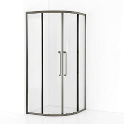 Cezares Душевой уголок Relax 304 RELAX-304-R-2-100-C-GM 100x100 профиль оружейная сталь стекло прозрачное – фотография-3