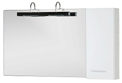 Aquanet Зеркало для ванной "Данте 110" (1 навесной шкафчик R) – фотография-2