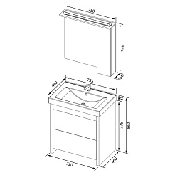 Aquanet Комплект Мебели Тиана 75 венге (183674) – фотография-8