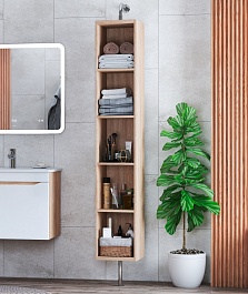 Vigo Шкаф пенал Grani 300 поворотный дуб сонома/зеркальный – фотография-3