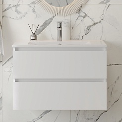 Teymi Тумба с раковиной Laina 75 подвесная белая матовая – фотография-3