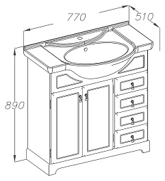 Opadiris Тумба с раковиной Карла 75 нагал – фотография-3