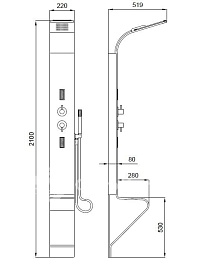 Kolpa San Душевая панель ZONDA comfort 3FT графит – фотография-4