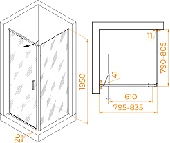 RGW Душевой уголок Stilvoll SV-135 80x80 профиль хром стекло прозрачное – фотография-6