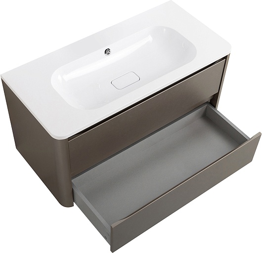 Cezares Тумба с раковиной без отверстия под смеситель Relax 100 подвесная сатин – картинка-5