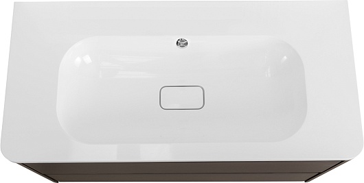 Cezares Тумба с раковиной без отверстия под смеситель Relax 100 подвесная оружейная сталь – картинка-5