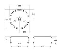 BelBagno Накладная раковина 40/40 BB1065 – фотография-3
