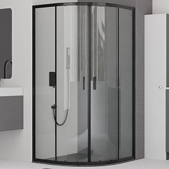 RGW Душевой уголок Classic CL-54B 100x100 профиль черный стекло прозрачное – фотография-1