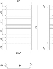 Lemark Полотенцесушитель электрический Luna П10 500x900 R хром – фотография-4