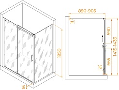 RGW Душевой уголок Tornado TO-44-1B (TO-14B + Z-060-2B) 140x90 профиль черный стекло прозрачное – фотография-3