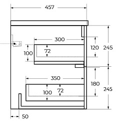 Cezares Тумба под раковину Duet-N 70 подвесная Bianco Lucido – фотография-6
