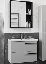 Misty Мебель для ванной Ненси 70 подвесная серая матовая – фотография-1