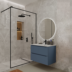 Зов Тумба под раковину Дион 60 подвесная серо-синяя – фотография-3