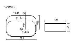 Ceramicanova Мебельная раковина Element 59 CN5012 белая – фотография-6