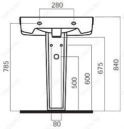 Am.Pm Пьедестал для раковины Bliss L C534910WH – фотография-3