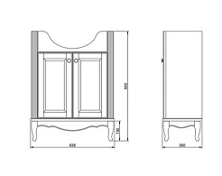 ValenHouse Тумба с раковиной Эллина 65 кальяри, фурнитура бронза – фотография-2