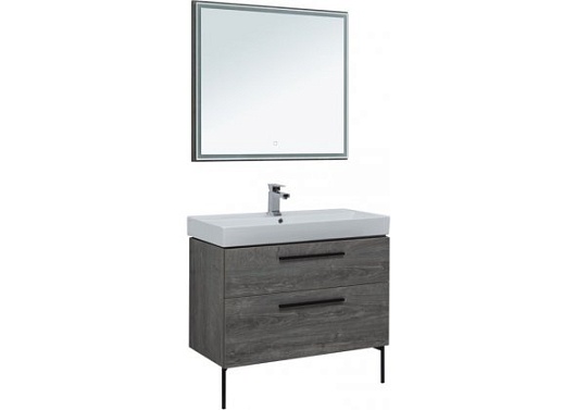 Aquanet Тумба с раковиной Nova 90 дуб рошелье – картинка-5