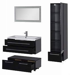 Aquanet Тумба подкатная "Нота 90" черная – фотография-14