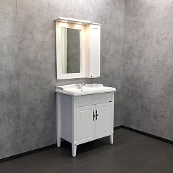 Comforty Зеркальный шкаф Палермо 80 R белый – фотография-9