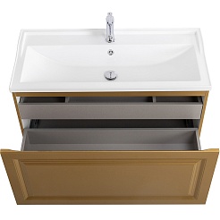 Cezares Тумба с раковиной Giubileo 100 подвесная брашированное золото – фотография-4