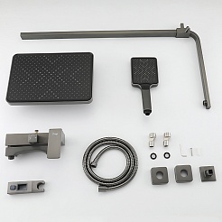 Frap Душевая стойка H76 F2476-9 оружейная сталь – фотография-2