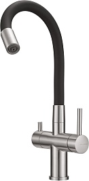 Milacio Смеситель для кухни Ultra MCU.560.SSB нержавеющая сталь/черный – фотография-3