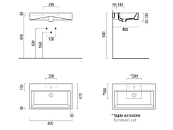 GSI Подвесная раковина Kube 8922111 80 см – фотография-3