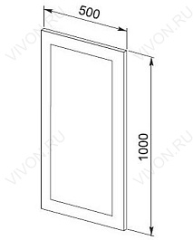 Aquanet Зеркало для ванной "Нота 50х100 лайт" – фотография-3