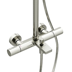 Sancos Душевая система Etna с термостатом и изливом брашированный никель PVD покрытие SC9008BN – фотография-2