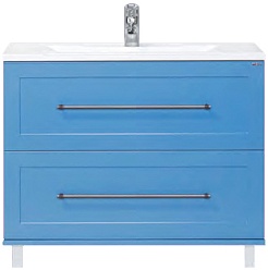 Misty Мебель для ванной Марта 100 напольная голубая – фотография-2