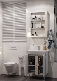 Акватон Мебель для ванной Кантри 60 белая/дуб верона – фотография-7